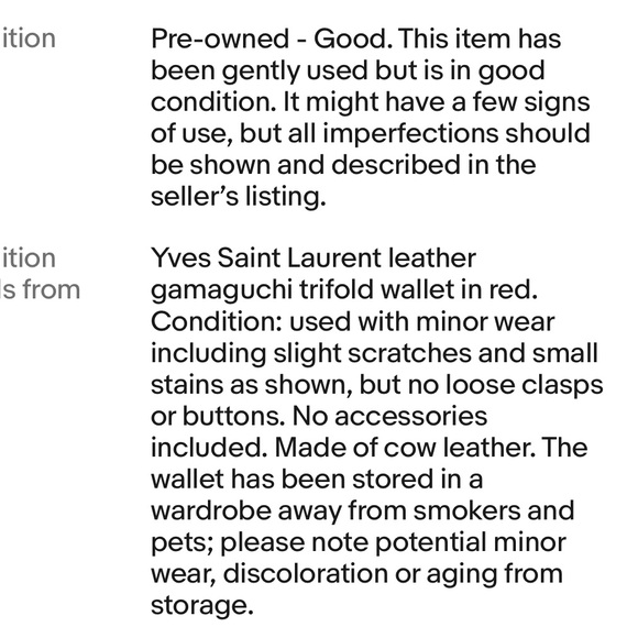 Yves Saint Laurent Red Leather Wallet with Gold Details - Picture 11 of 11